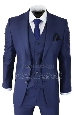 Daro Three Piece Blue Suit, Beautified With Golden Button
