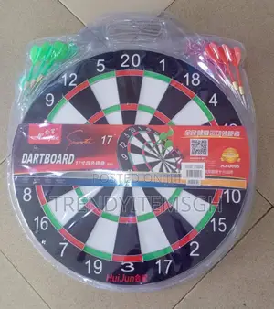 17" Wooden Dartboard Game Double Sided