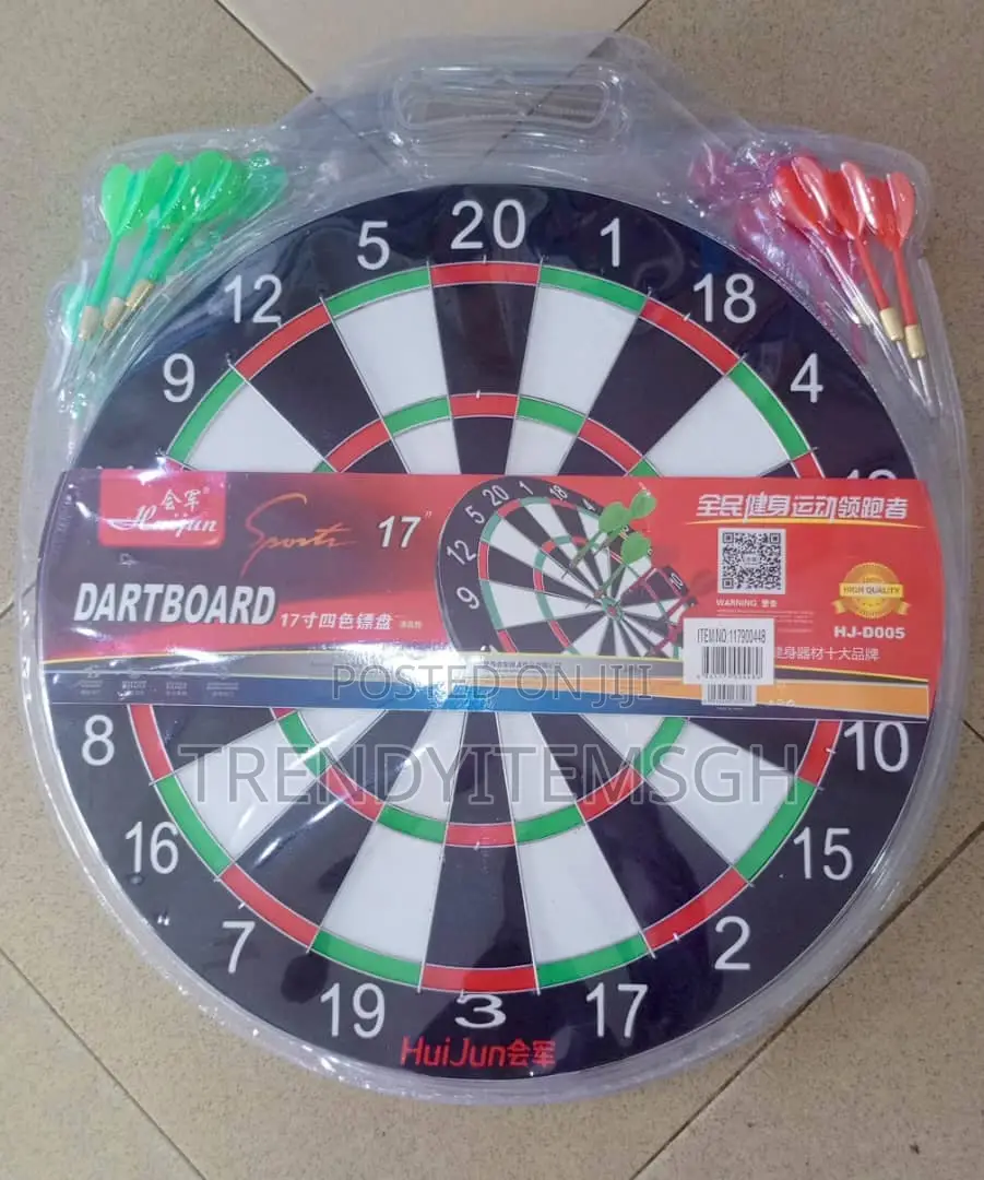17" Wooden Dartboard Game Double Sided