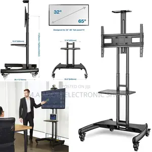 Floor Tv Stand With Wheels Suitable for Tv Between 32”-75