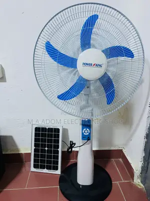 Classic Power King Rechargeable Standing Fan(Blue/White).