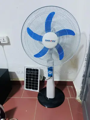 Quality Power King Rechargeable Electric Fan(Blue/White).