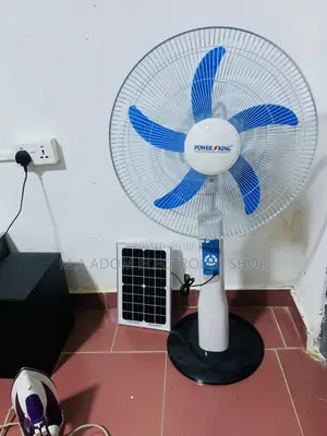 Latest Power King Rechargeable Electric Fan(Blue/White).