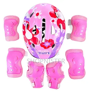 7pcs Bicycle Helmet Protect Gear Set for 5-13 Year-Old Girls