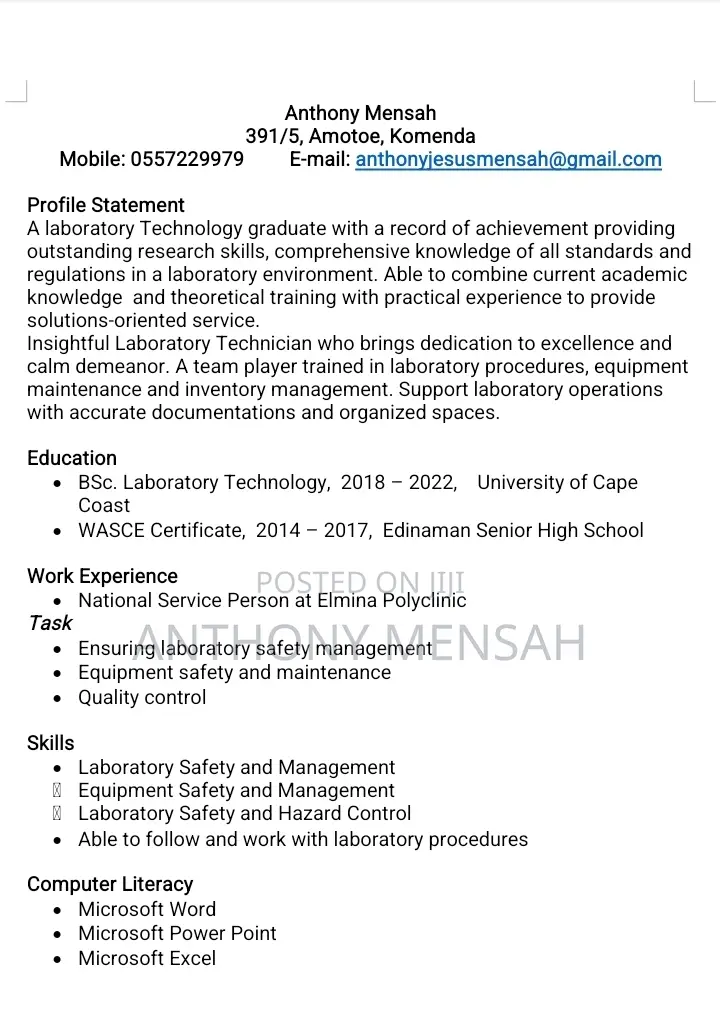 Manufacturing CV