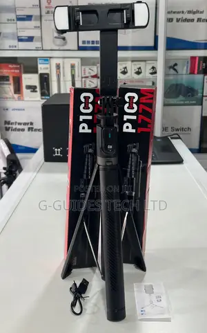 P100 Selfie Stick 1.77m With Bluetooth and 2 Led Light