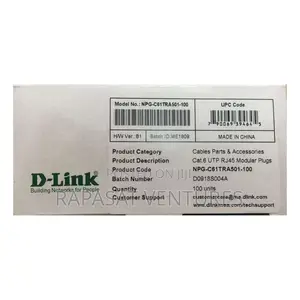 D-Link Cat 6 Rj 45 Cable Connector - Pack of 100 Pieces