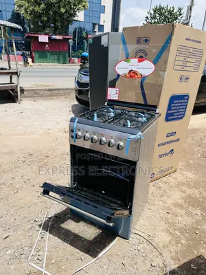 50/60 Gas Cooker Oven Grill Rotisserie 4burner Grey Newline