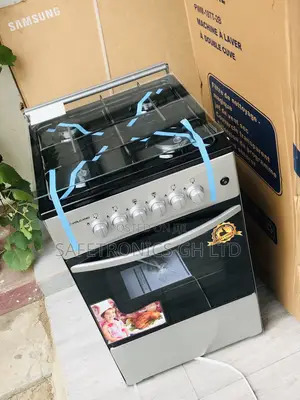 Glass Lid Volcano 4 Gas Cooker Oven With Grill 50/50