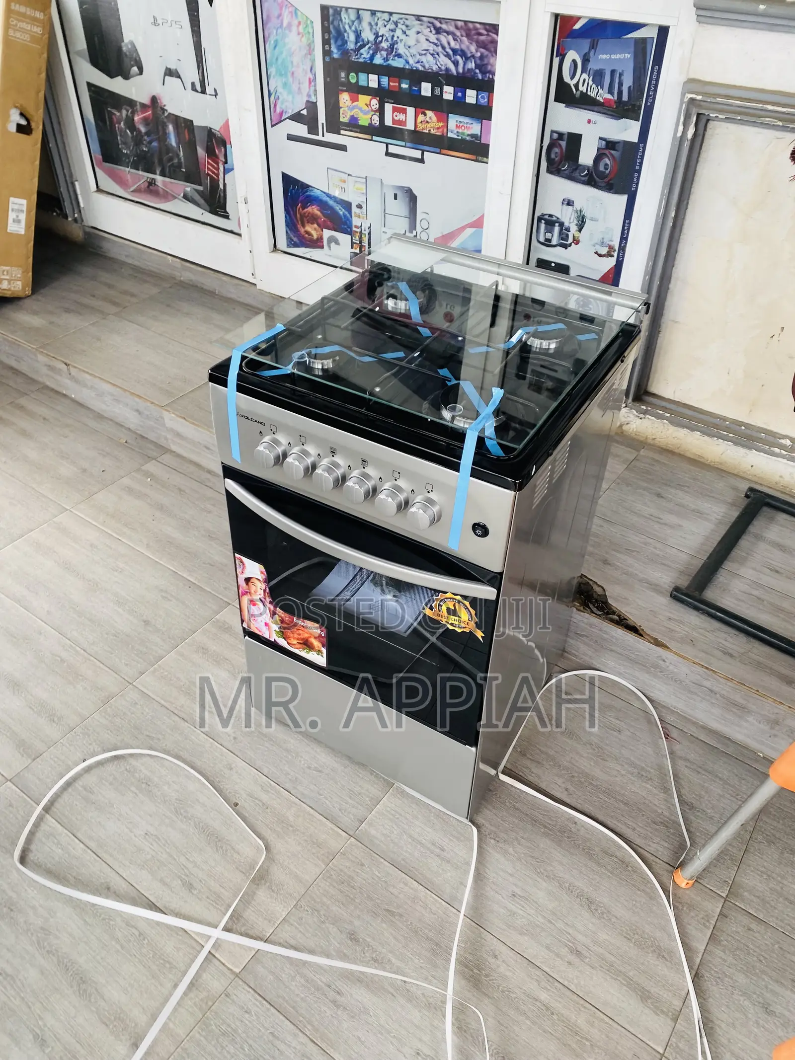 Elegantly Designed Volcano 50x50 Gas Oven 4 Burner(Gray).