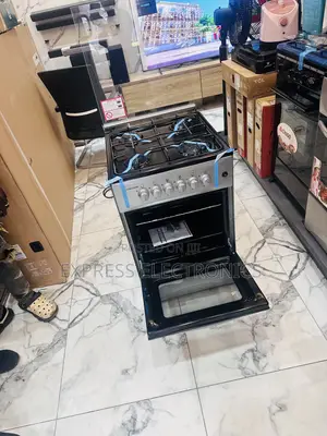 4burner Gas Cooker Oven 50/50 Grey Color Freestanding.