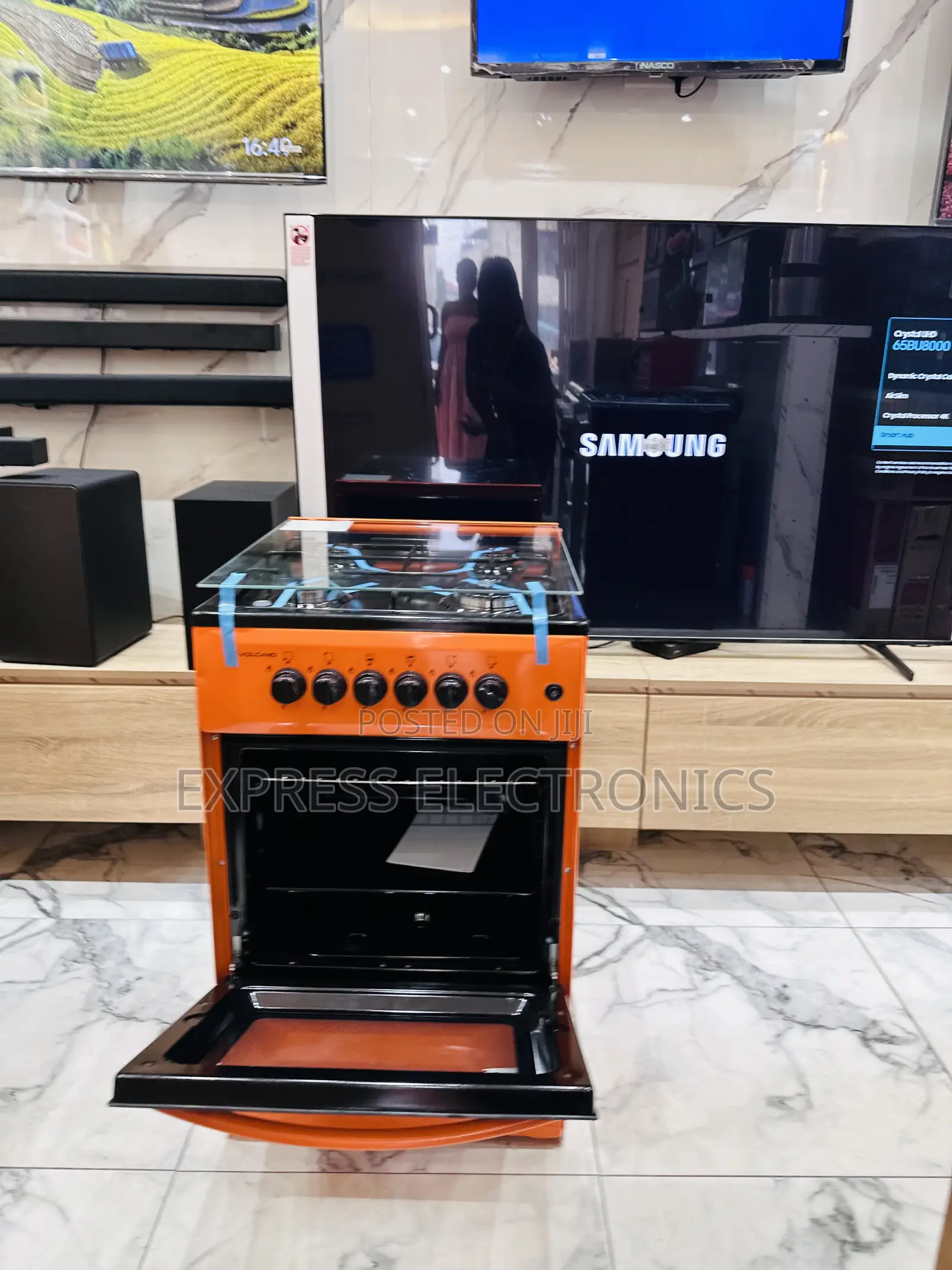 Lovely Sleek Orange 4burner 50/50 Volcano