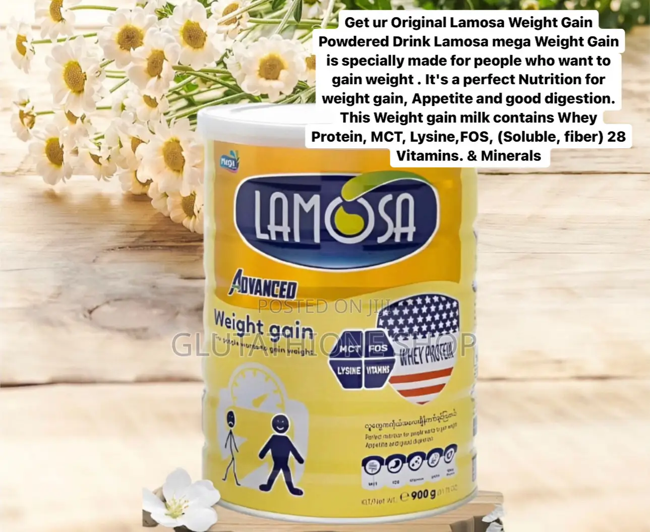 Lamosa Advanced Kids and Adult Weight Gain Powdered Drink.