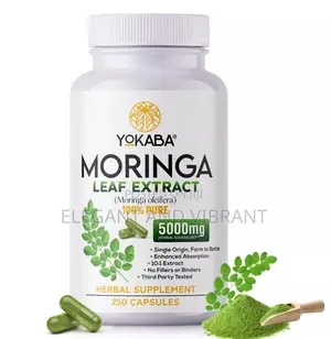 250 Cap Moringa Oleifera Leaf Powder 5000mg-Organic Extract