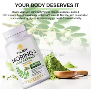 250 Cap Moringa Oleifera Leaf Powder 5000mg-Organic Extract