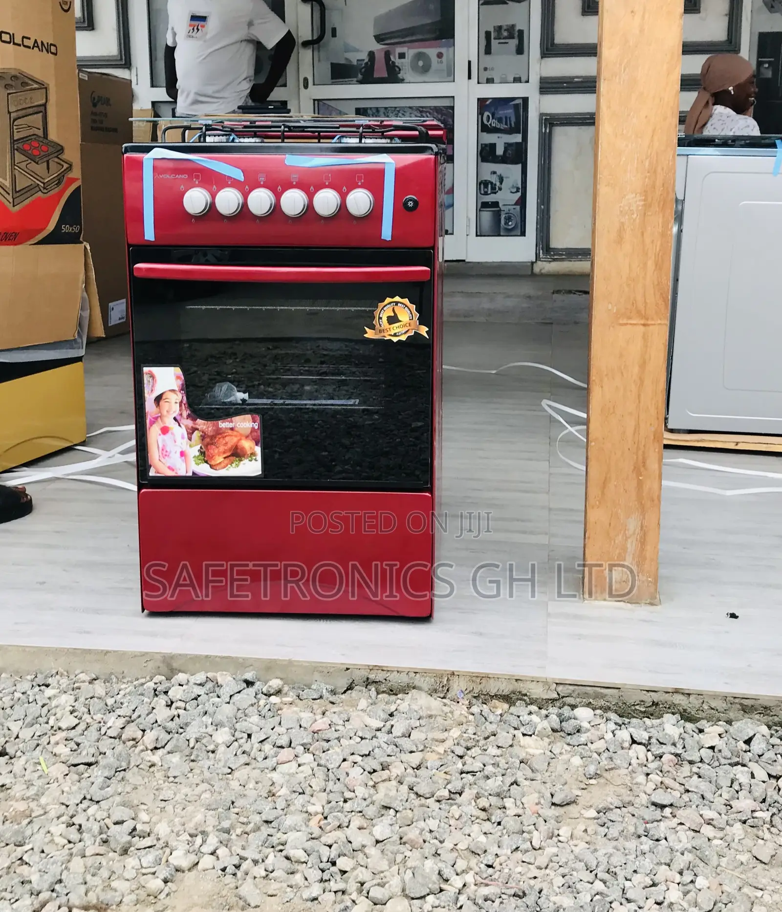  Volcano Lastest 4 Cooker 50x50 Oven With Grill Red 