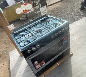 Ferre Black Oven With Grill 60x90 5 Gas Cooker Glass Lid 