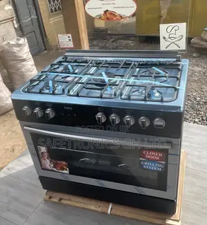 Ferre 60x90 Black Oven With Grill 5 Gas Cooker