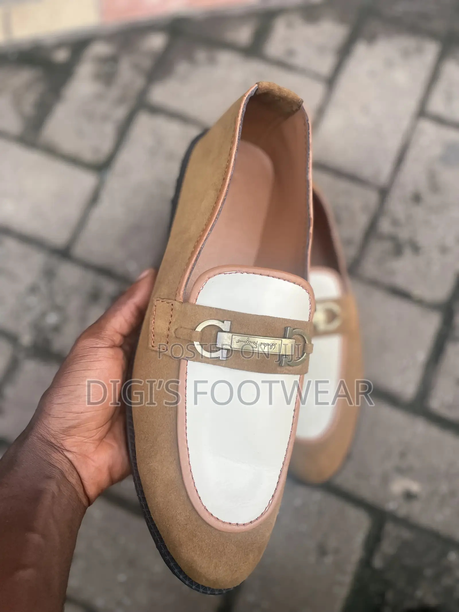 Brown and White Shoe