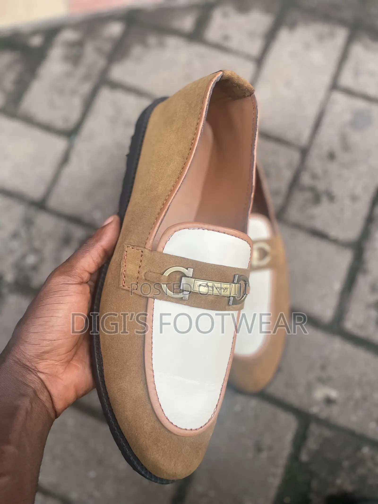Brown and White Shoe