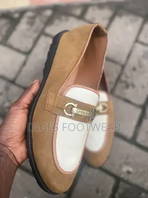Brown and White Shoe