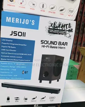Elegantly Designed Merijo 300W Bluetooth Sound Bar(3.1ch)