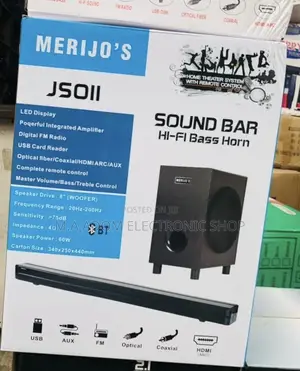 Long Lasting Merijo Bluetooth Sound Bar System(300W)3.1ch.
