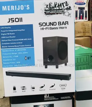 Merijo 300watt 3.1channel Bluetooth Sound Bar System.