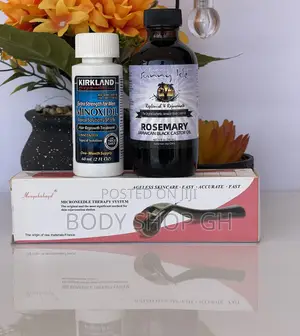 Kirkland Minoxidil + Derma Roller + Rosemary Oil for Hair