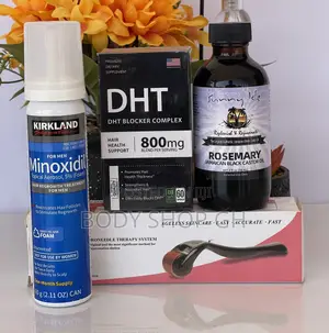 Kirkland Minoxidil Foam + Derma Roller + Rosemary Oil + DHT