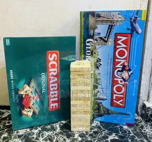 Monopoly, Jenga and Scrabble Games