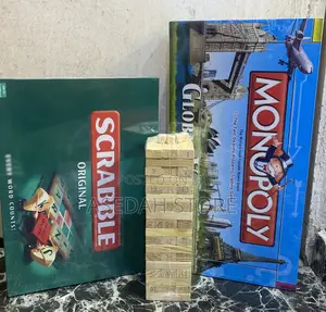Monopoly, Jenga and Scrabble Games