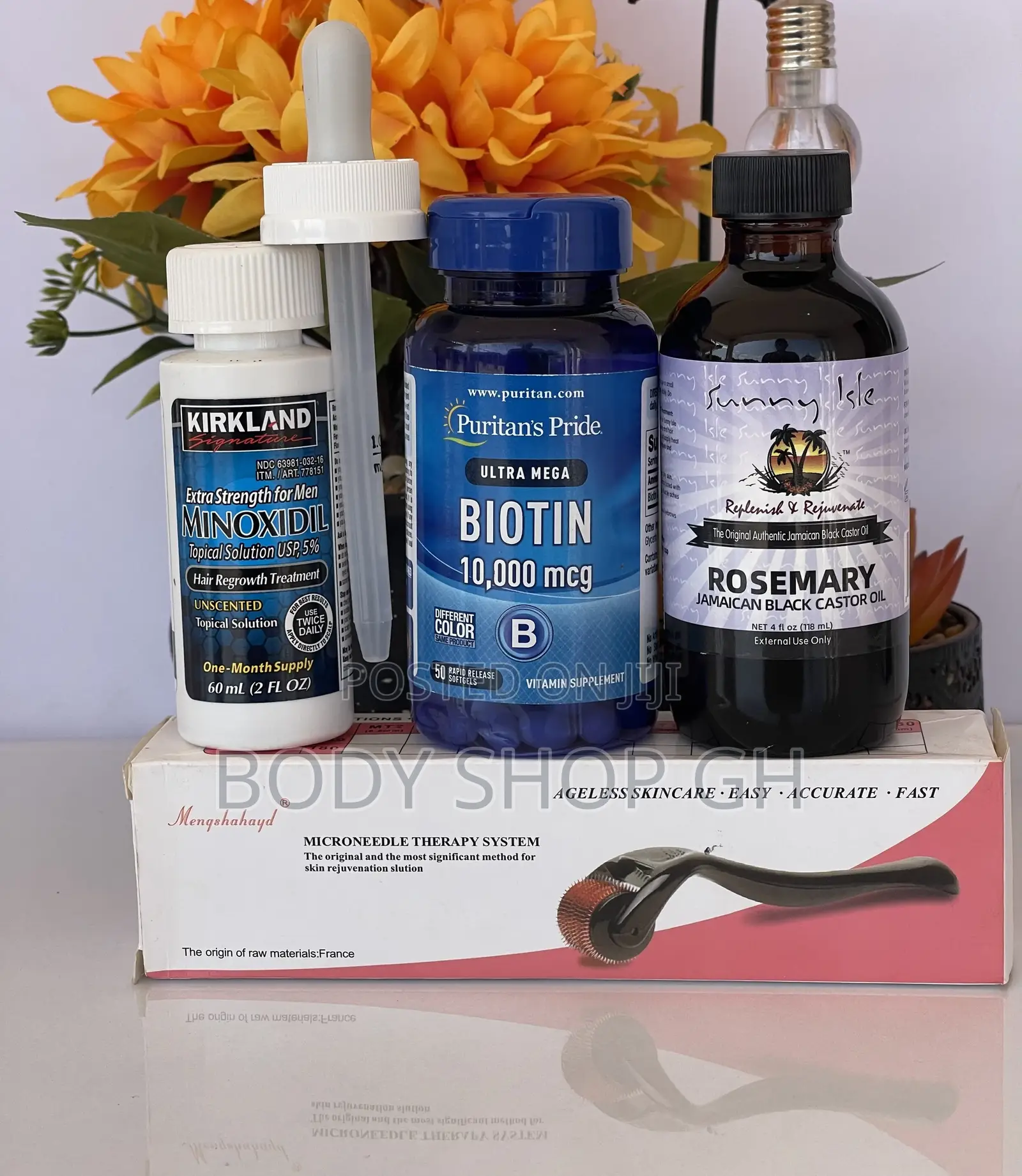 Kirkland Minoxidil + Biotin + Rosemary Oil + Derma Roller