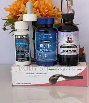 Kirkland Minoxidil + Biotin + Rosemary Oil + Derma Roller
