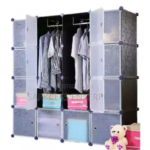 16 Cubes Plastic Wardrobe - Black/White16 Cubes Plastic Ward