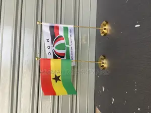 Original Office Desk Top Gold Flag Stand Available
