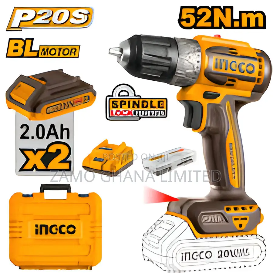 Brushless Cordless Drill 20v 52nm + 2 Battery - Cdli20453