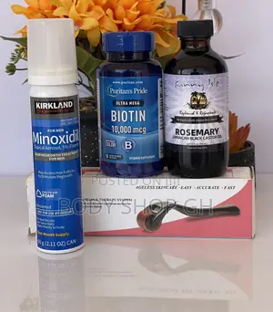 Kirkland Minoxidil Foam + Derma Roller +Biotin +Rosemary Oil