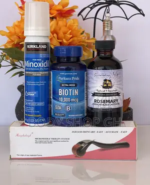 Rosemary Oil + Kirkland Minoxidil Foam + Biotin + Derma Roll