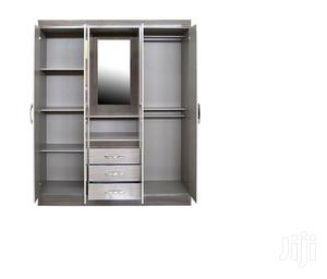Wooden Wardrobe With Mirror Shelf