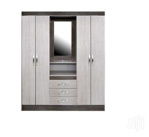 Wooden Wardrobe With Mirror Shelf