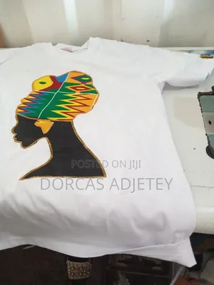 Tshirts Design With African Print.Plain Shirt Available