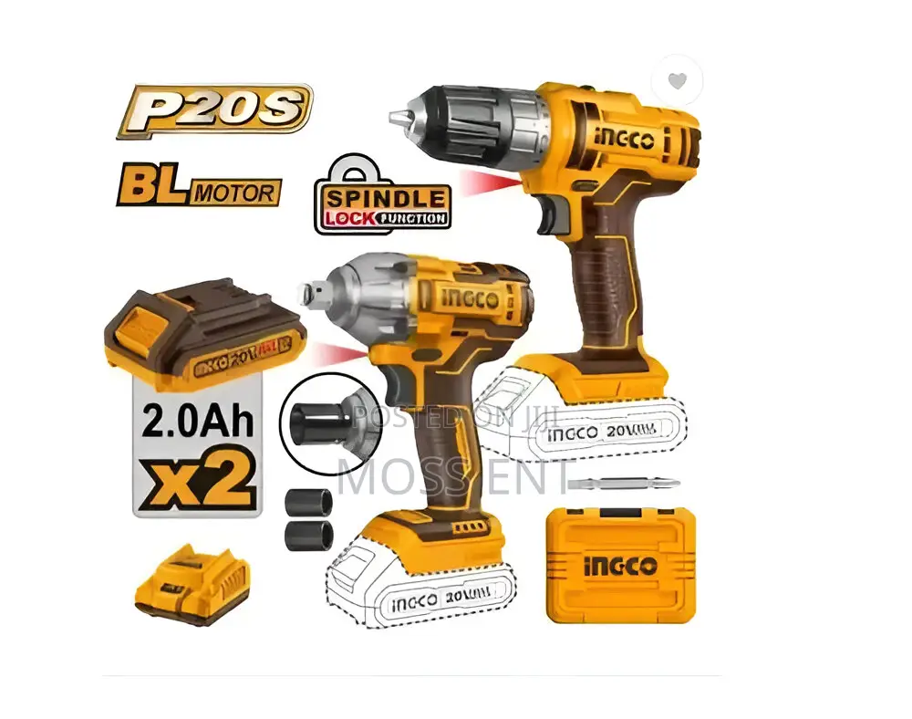 Combo Kit Drill + Wrench + Battery + 50 PCS Accs - Ckli20271