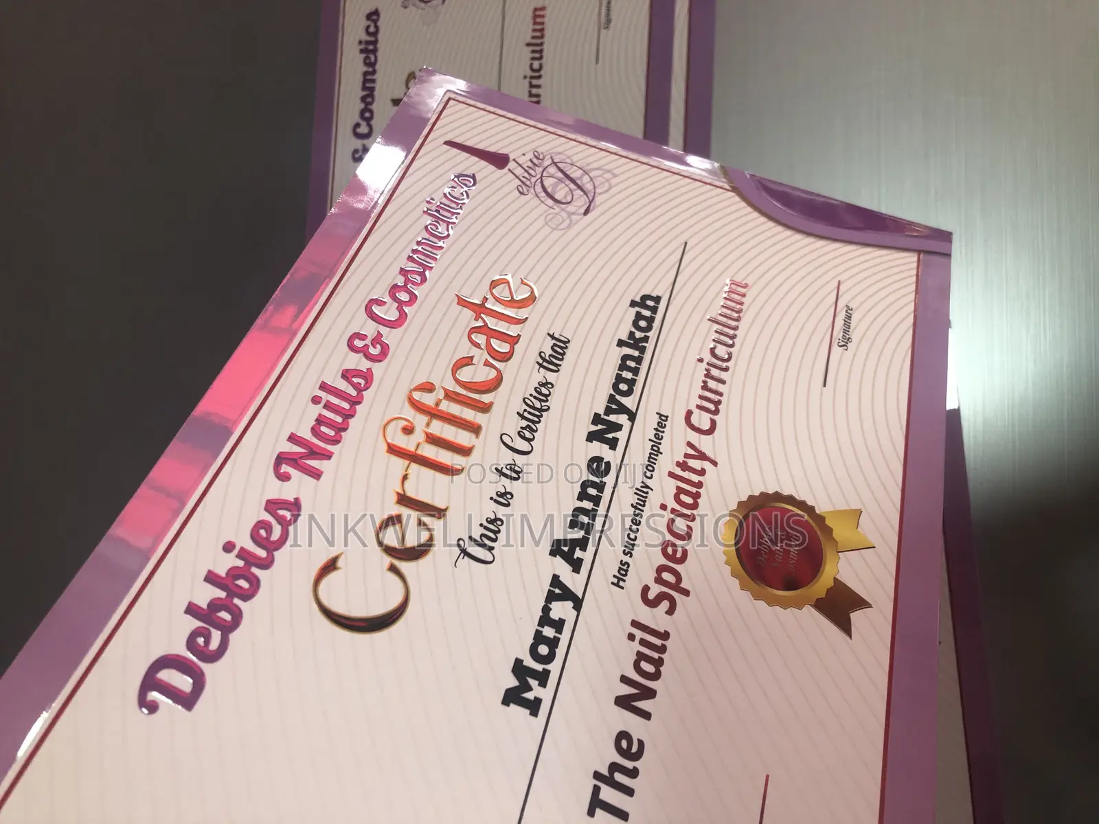 Quality Certificate With 3d Embossment