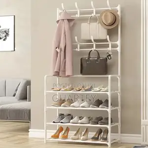 Multifunctional Foldable Hat, Shoe and Coat Rack White