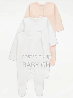 White Mini Hearts Sleepsuits 3 Pack