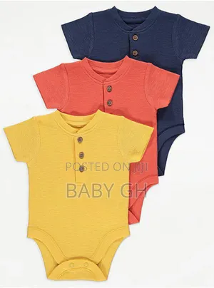 Ribbed Button Bodysuits 3 Pack