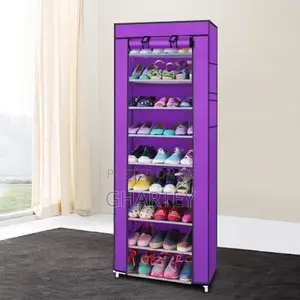 Portable Foldable Shoe Racks 10 Layers Purpled