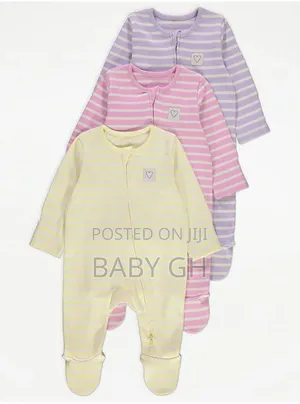 Pastel Stripe Long Sleeve 2 Way Zip Fastening Sleepsuits
