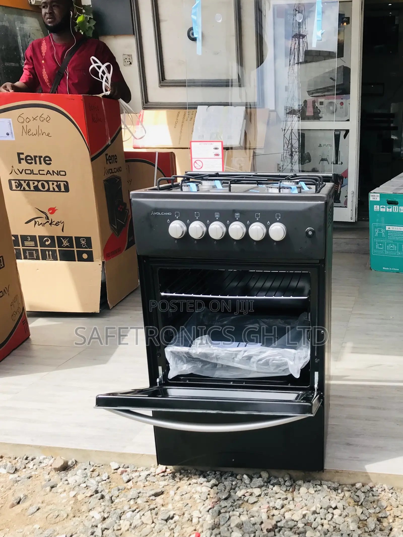 50x55 Volcano Authentic New 4 Gas(Black) Oven/Grill